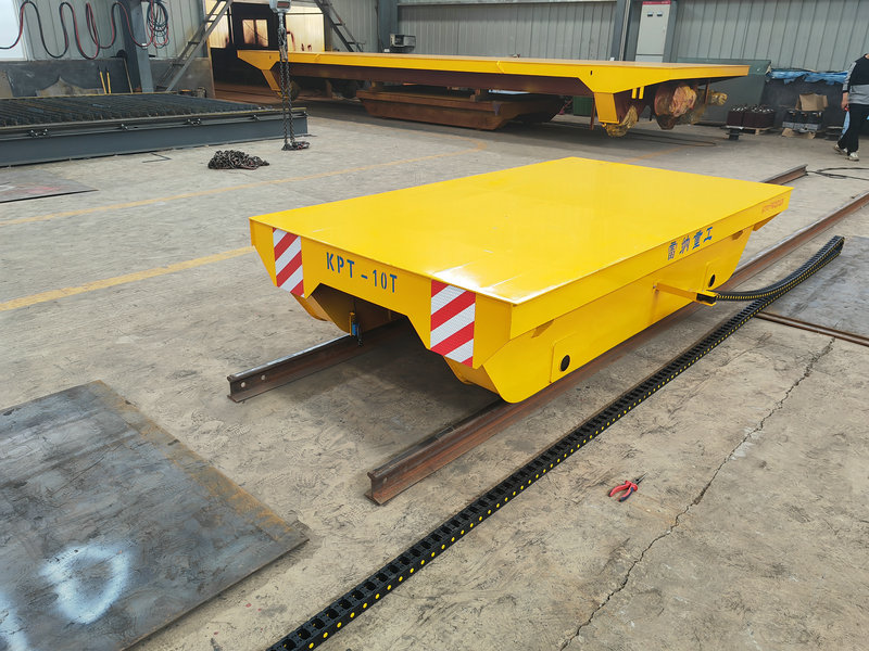 Kab Elektwonik Flat Cart ak Rail 10 Ton