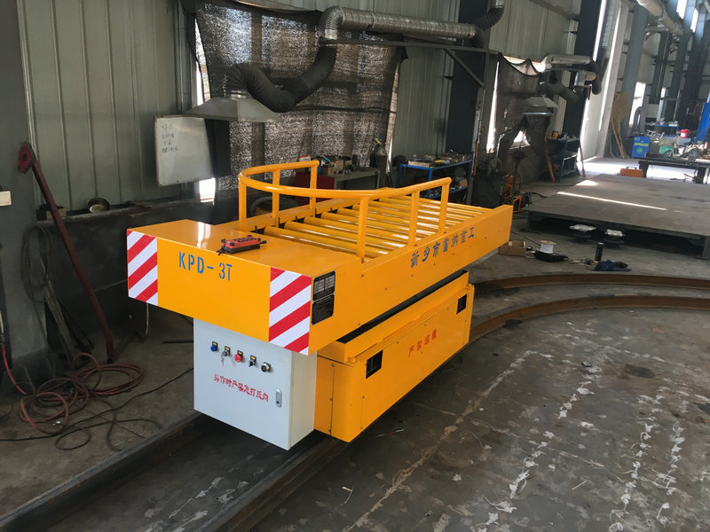 3T Rail Kòmanse Elektwonik Flat Cart ak Asansyon