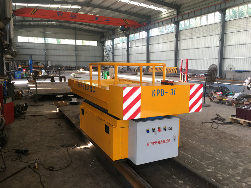 3T Rail Kòmanse Elektwonik Flat Cart ak Asansyon
