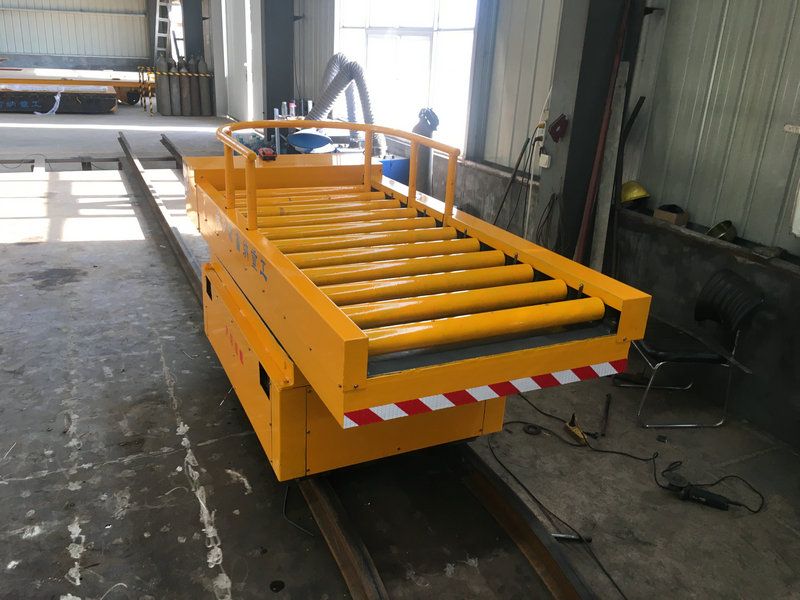3T Rail Kòmanse Elektwonik Flat Cart ak Asansyon