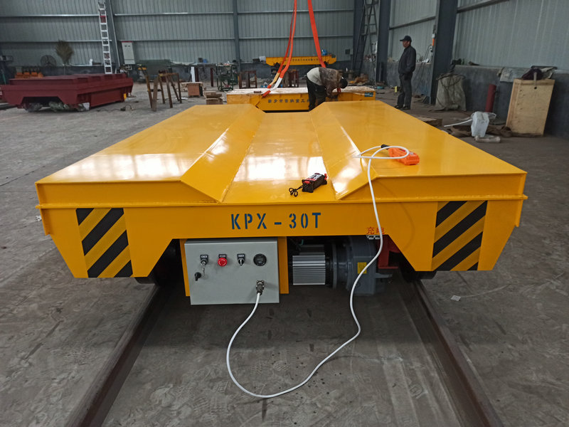 Batri-powered 30T Rail transfè kochon pou Die ak Mould Handling